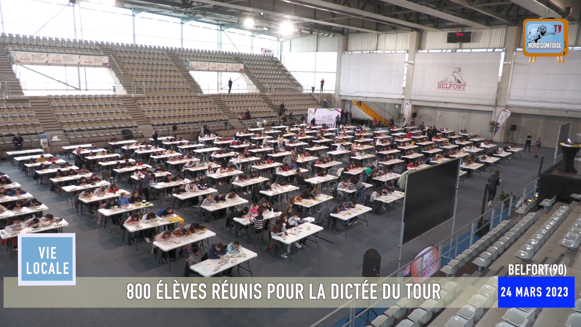 800 ÉLÈVES RÉUNIS POUR LA DICTÉE DU TOUR DE FRANCE À BELFORT(90)